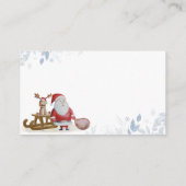 Winter Sleigh Santa Diaper Raffle Baby Shower  Informatiekaartje (Achterkant)