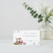 Winter Sleigh Santa Diaper Raffle Baby Shower  Informatiekaartje (Staand voorkant)