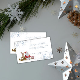 Winter Sleigh Santa Diaper Raffle Baby Shower  Informatiekaartje