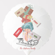 Winter Sleigh Snow Familienaam Modern Christmas