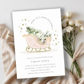 Winter Sleigh zijn koude buitenste Baby shower uit Bedankkaart