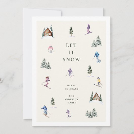 WINTER SLOPES  FEESTDAGENKAART (Voorkant)