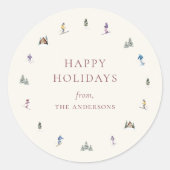 WINTER SLOPES Holiday Ronde Sticker (Voorkant)