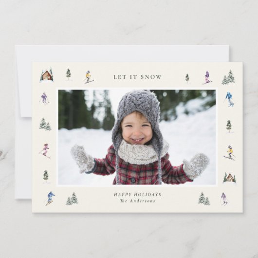 WINTER SLOPES Photo  Feestdagenkaart (Voorkant)