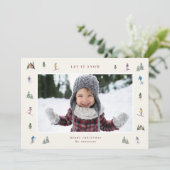 WINTER SLOPES Photo Feestdagenkaart (Staand voorkant)