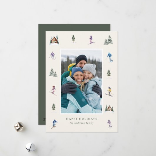 WINTER SLOPES Photo  Feestdagenkaart (Voorkant / Achterkant in situ)