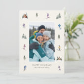 WINTER SLOPES Photo  Feestdagenkaart (Staand voorkant)