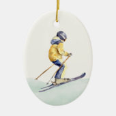 WINTER SLOPES Skier Keramisch Ornament (Voorkant)