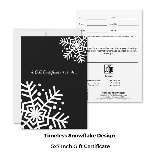 Winter Small Business Snowflake Cadeaubon