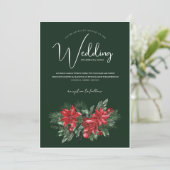 Winter Smaragd Groen Feestelijke Kerstbruiloft Kaart (Staand voorkant)