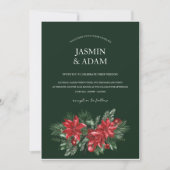 Winter Smaragd Groen Feestelijke Kerstbruiloft Kaart (Voorkant)