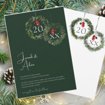 Winter Smaragd Groen Feestelijke Kerstbruiloft