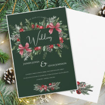 Winter Smaragd Groen Feestelijke Kerstbruiloft
