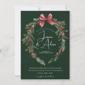 Winter Smaragd Groen Feestelijke Kerstbruiloft Kaart (Voorkant)