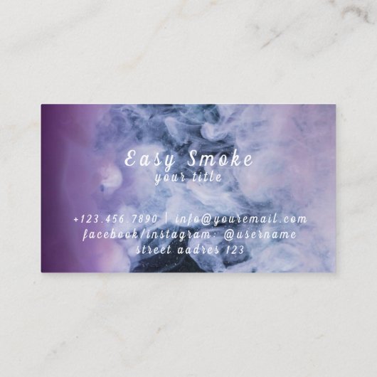 Winter Smoke Vape Shop Visitekaartje (Achterkant)