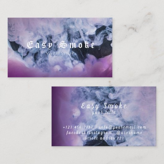 Winter Smoke Vape Shop Visitekaartje (Voorkant / Achterkant)