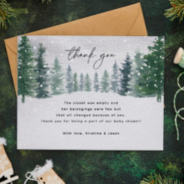 Winter Sneeuw Baby Het Is Koud Buiten Baby Shower Bedankkaart