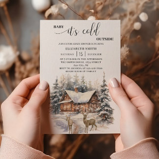 Winter Sneeuw Baby Het Is Koud Buiten Baby Shower Kaart