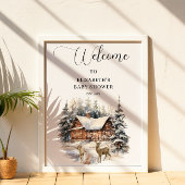 Winter Sneeuw Baby Het is Koud Buiten Welkom Poster