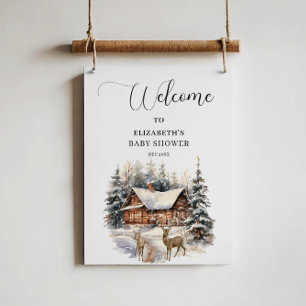 Winter Sneeuw Baby Het is Koud Buiten Welkom Poster