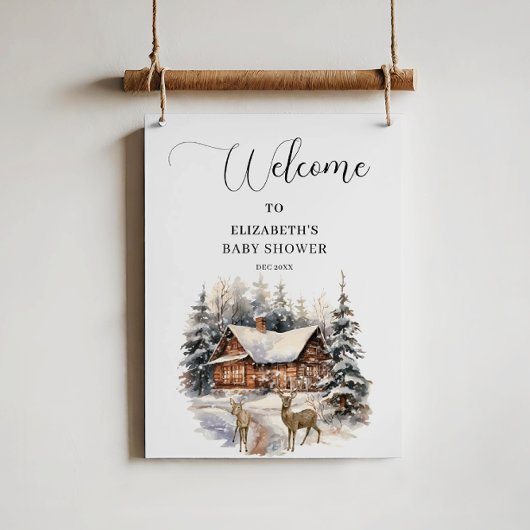Winter Sneeuw Baby Het is Koud Buiten Welkom Poster