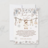 Winter Sneeuw Baby Shower Bedankkaart (Voorkant)