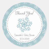 Winter Sneeuw Baby shower Sticker (Voorkant)