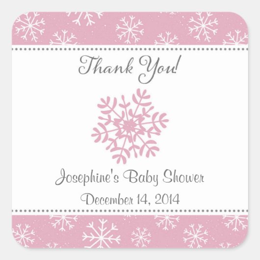 Winter Sneeuw Baby shower Stickers (Voorkant)
