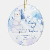 Winter Sneeuw Beer kunststoffen Dier Eerste Kerstm Keramisch Ornament (Links)