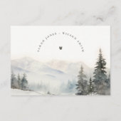 Winter Sneeuw Berg Landschap Bruiloft Receptie Informatiekaartje (Achterkant)