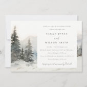 Winter Sneeuw Berg Landschap repetitie diner Kaart (Voorkant)