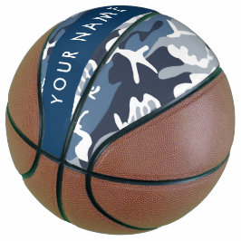 Winter Sneeuw Blau Camouflage Je naam Personalisee Basketbal