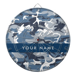 Winter Sneeuw Blau Camouflage Je naam Personalisee Dartbord