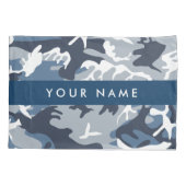 Winter Sneeuw Blau Camouflage Je naam Personalisee Kussensloop (Achterkant)