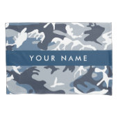Winter Sneeuw Blau Camouflage Je naam Personalisee Kussensloop (Voorkant)