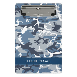 Winter Sneeuw Blau Camouflage Je naam Personalisee Mini Klembord