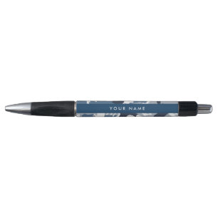 Winter Sneeuw Blau Camouflage Je naam Personalisee Pen