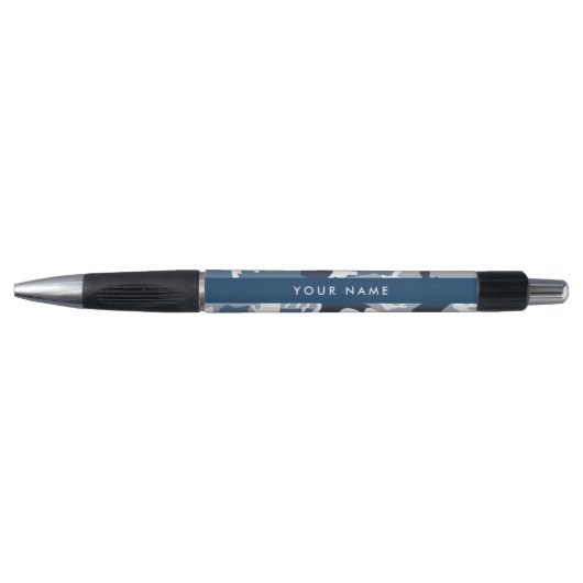 Winter Sneeuw Blau Camouflage Je naam Personalisee Pen (Voorkant)