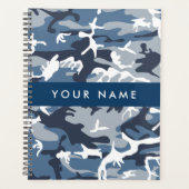 Winter Sneeuw Blau Camouflage Je naam Personalisee Planner (Voorkant)