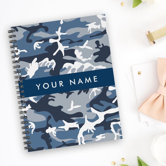 Winter Sneeuw Blau Camouflage Je naam Personalisee Planner