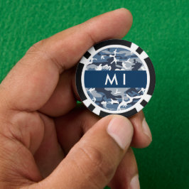 Winter Sneeuw Blau Camouflage Je naam Personalisee Poker Chips