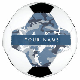 Winter Sneeuw Blau Camouflage Je naam Personalisee Voetbal