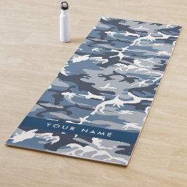 Winter Sneeuw Blau Camouflage Je naam Personalisee Yogamat