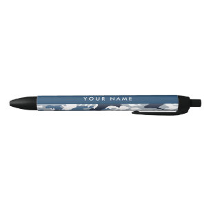 Winter Sneeuw Blau Camouflage Je naam Personalisee Zwarte Inkt Pen