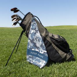 Winter Sneeuw Blauwe Camouflage Je naam Personalis Golfhanddoek