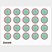 Winter Sneeuw Bomen Klassieke Ronde Sticker (Vel)