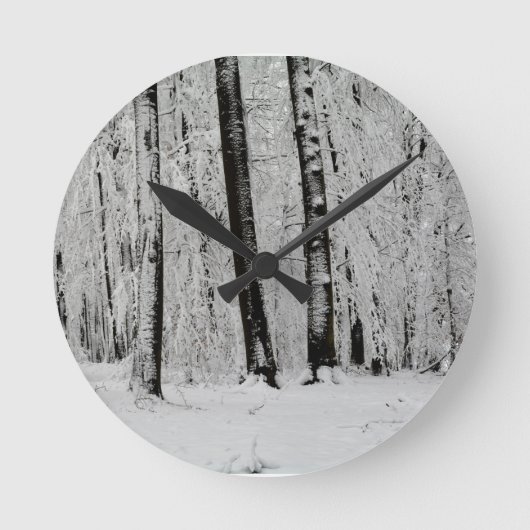 Winter Sneeuw Bomen - - Ronde Klok (Voorkant)