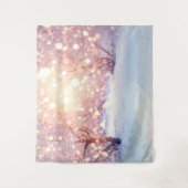 Winter Sneeuw Boom Achtergrond Kerstmis Wonderland Wandkleed (Voorkant)