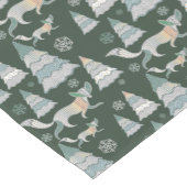 Winter Sneeuw Boom Fox Patroon Korte Tafelloper (Hoek)