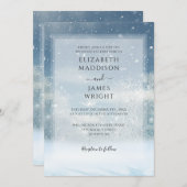 Winter Sneeuw Bos QR Code Bruiloft Kaart (Voorkant / Achterkant)